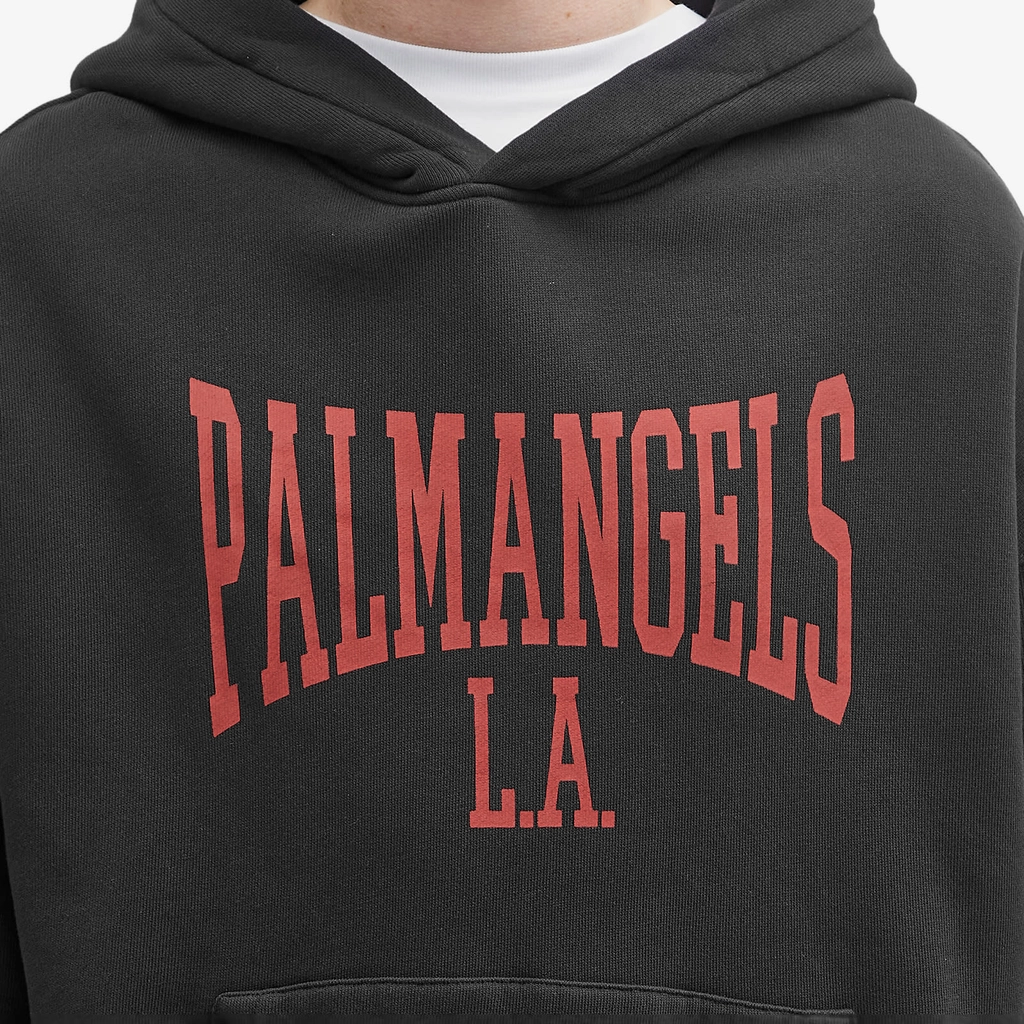 Palm Angels Men's College Logo Popover Hoodie Black